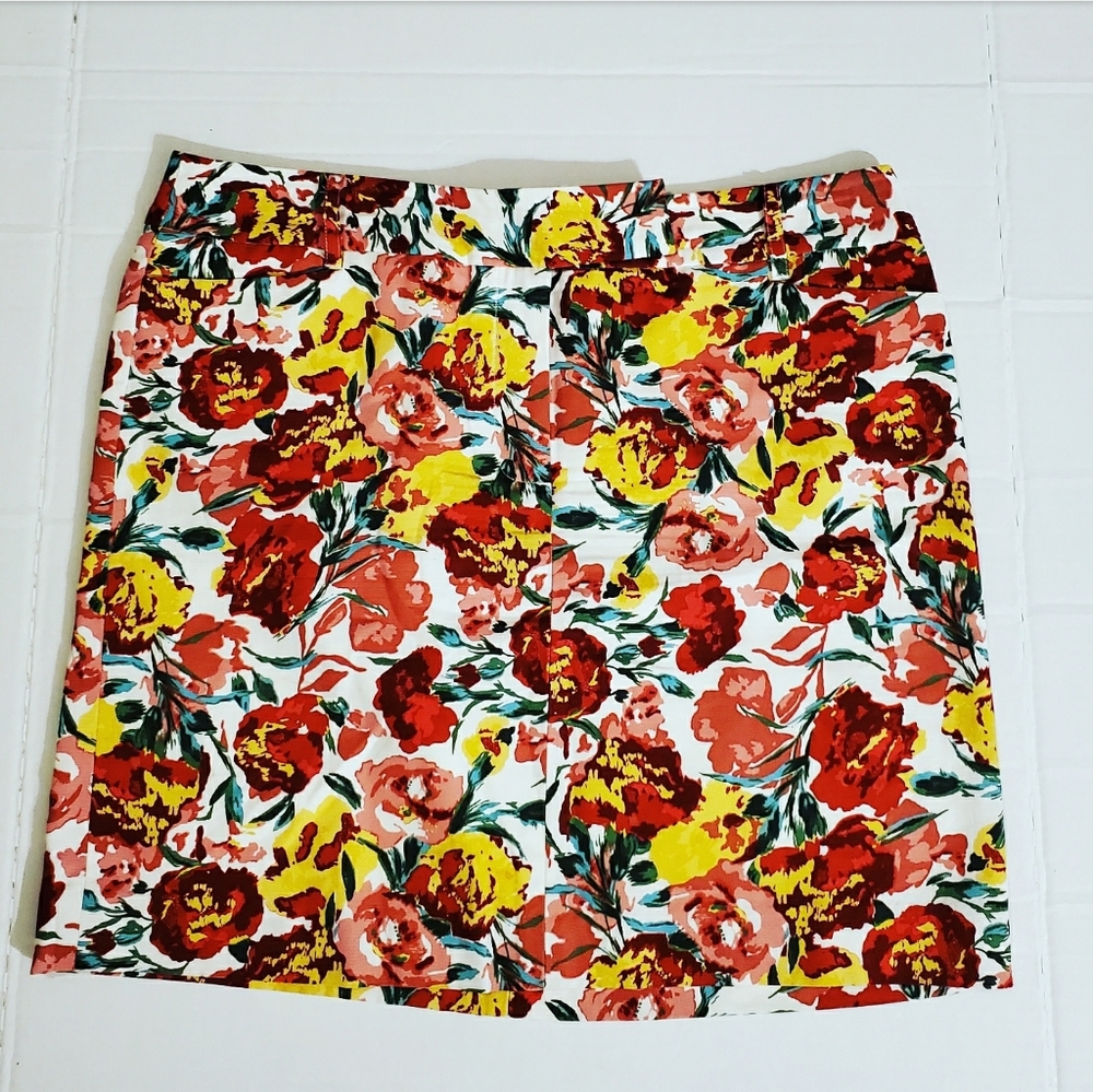 LOFT Womens Multicolor Abstract Floral Print Skirt 12P